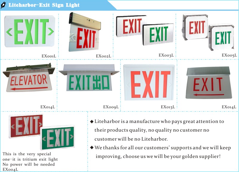 Fire exit signs 3w china supplier 