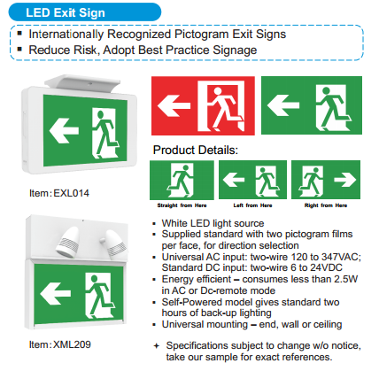 running man exit sign light