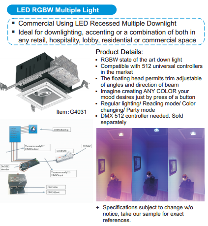 RGBW Multiple downlight