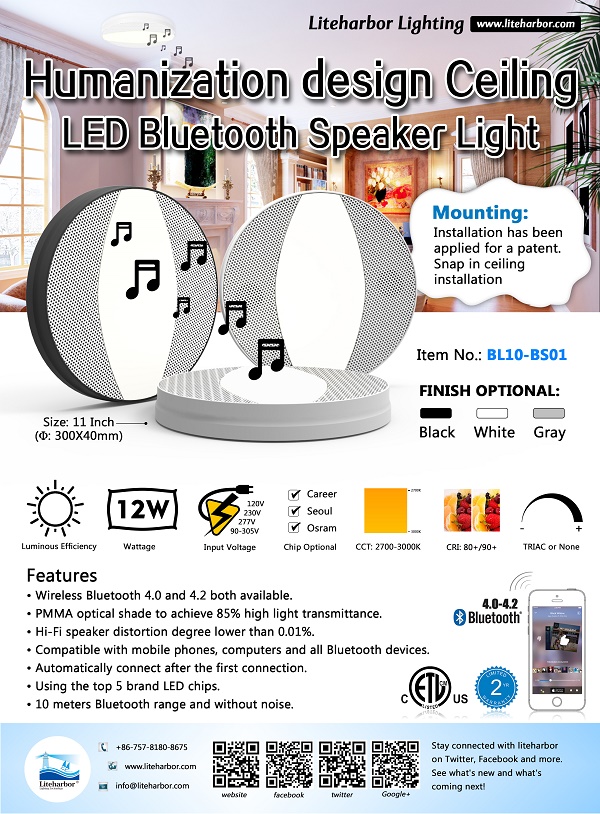 Bluetooth Speaker Ceiling Light