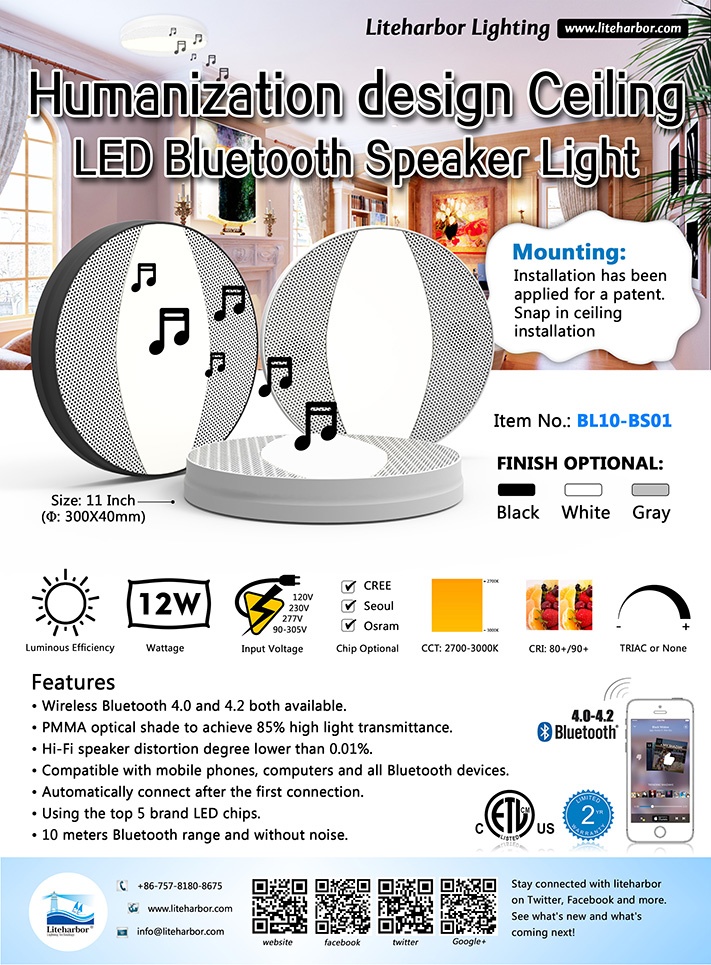 LED Bluetooth Ceiling Lamp manufacturer From Asia