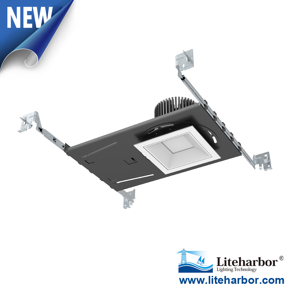 Liteharbor 4" Adjustable Square Commercial LED Recessed Downlight