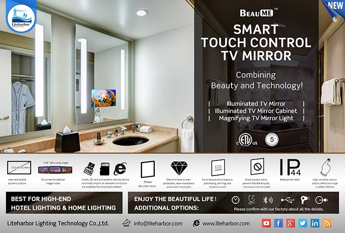 Smart Touch Control TV Mirror from Liteharbor Lighting