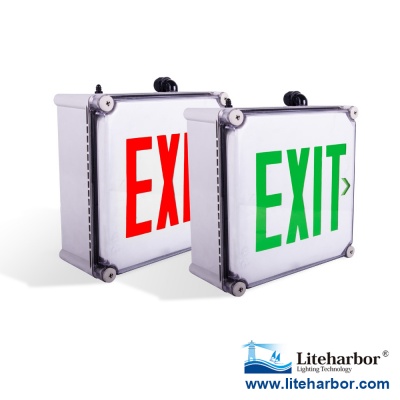 Emergency exit only sign led abs housing single faces green lettter