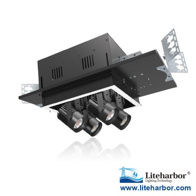 4-Lamp Square Retractable Multiple Recessed Downlight