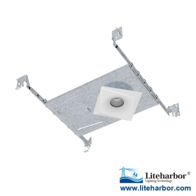 4 Inch New Construction Square Recessed LED Retrofit Trim