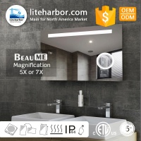 Liteharbor Frameless Customized Size LED Bathroom Magnifying Mirror Light