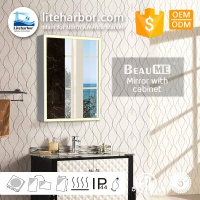 Liteharbor Framed Customized Bathroom Illuminated Mirror Cabinet