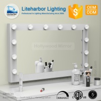 Liteharbor Square Shape Single Side Wall Mounted Hollywood Mirror