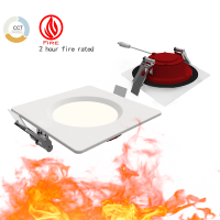 6" Fire Rated Ultra Slim Square LED Downlights Real Supplier White Trim 14W 1400Lm
