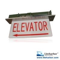 Exit sign battery with elevator letter ceiling mounting