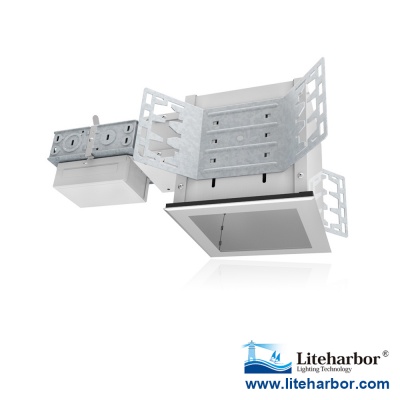 4 X 4 inch Square Horizontal Compact Fluorescent Recessed Downlight