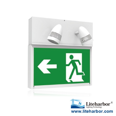 Running Man LED Emergency Exit Sign Combo
